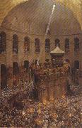Eugene Girardet The Sacred Fire of Jerusalem oil painting